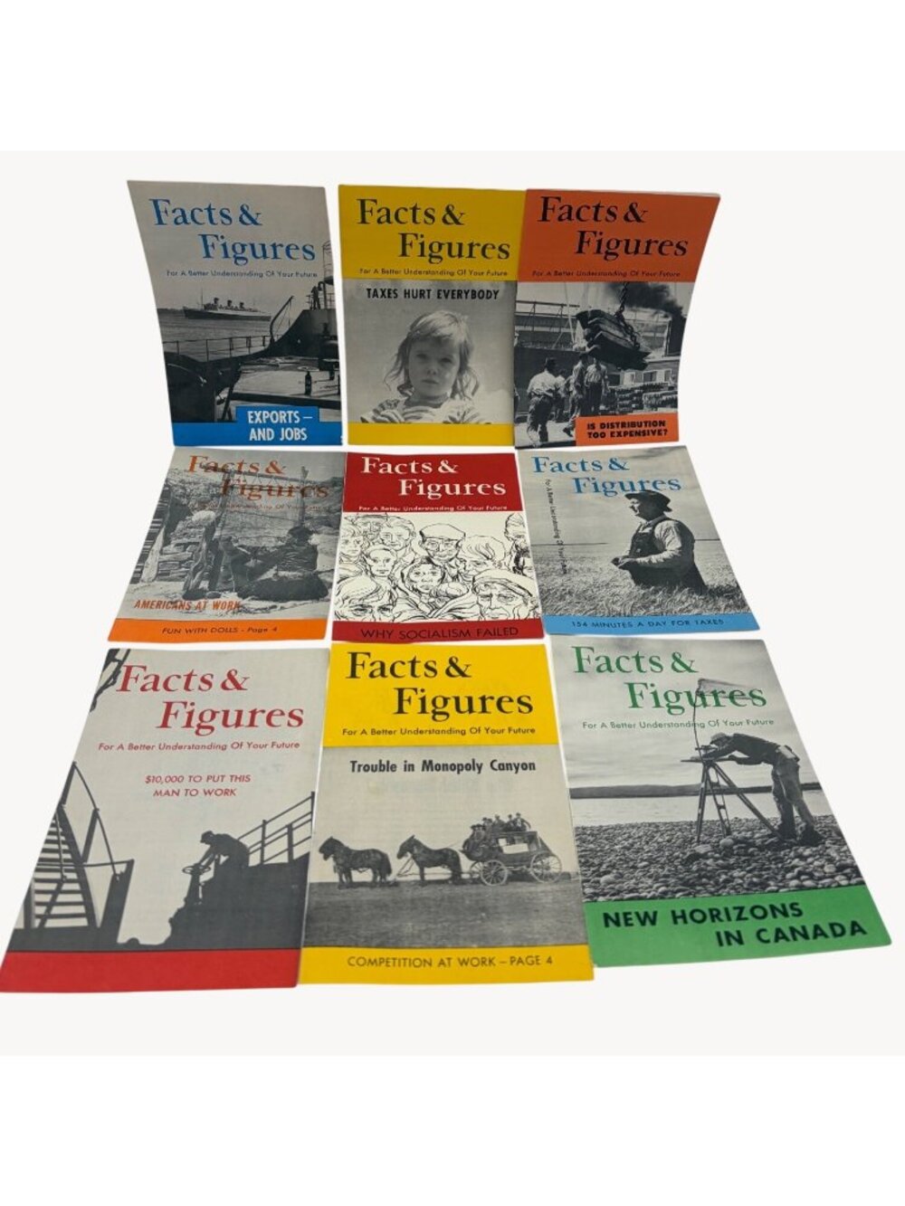 Vintage 1950s Facts & Figures Leaflets Lot 9 Tax Socialism Industry PR Paper